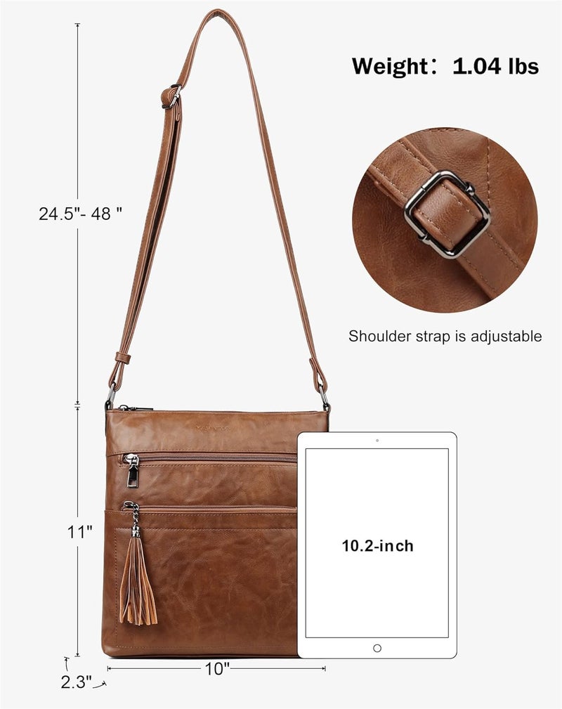 MASINTOR Crossbody Purses for Women, Multi Pocket Casual Crossbody Bag, Adjustable Strap Shoulder Bag with Tassel - Image 4